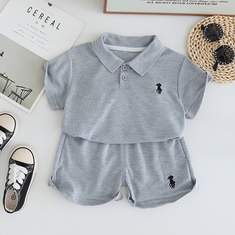New Summer Children Boys Clothing Kids Cotton Polo T-Shirt Shorts 2Pcs/Set Toddler Casual Sport Suits Baby Clothes Tracksuits