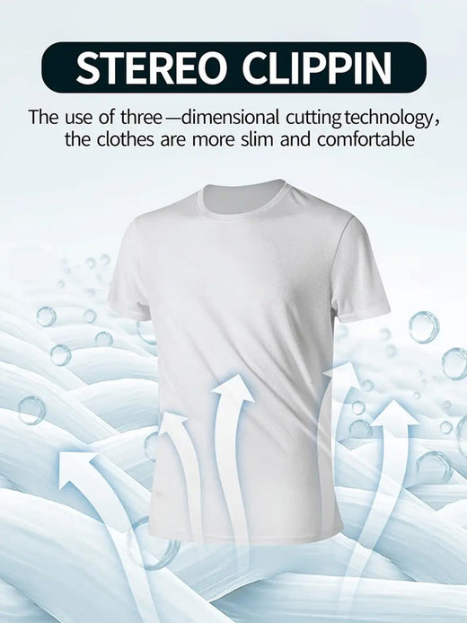 Round Neck T-Shirt 4-Pack White Ultra-Light Men's Quick Drying Breathable Sweat-Absorbent Shirt Suitable for Fitness Gym and Run