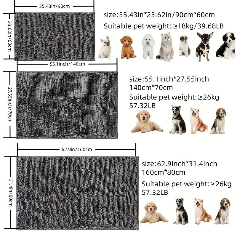Dog Door Mat For Muddy Paws, Absorbs Moisture And Dirt, Absorbent Non-Slip Washable Mat, Quick Dry Microfiber, Mud Mat For Dogs,
