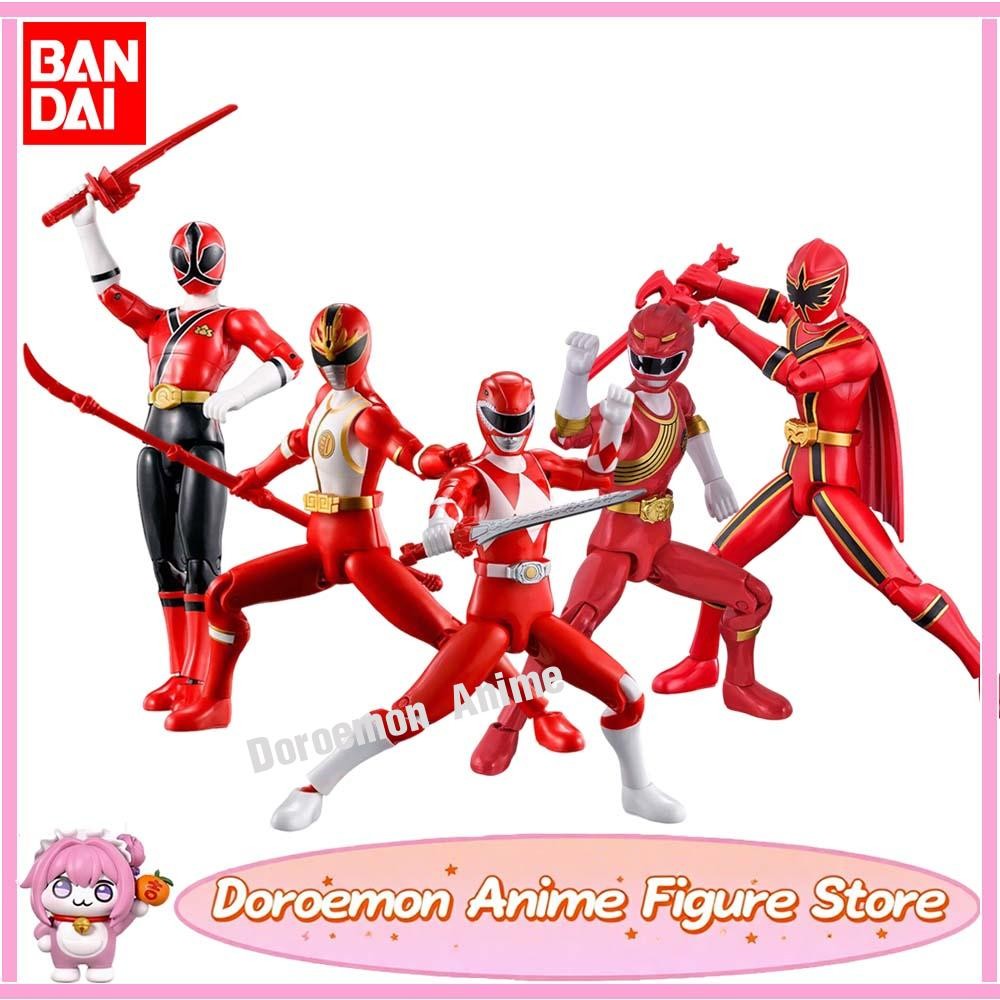 In Stock Original Bandai Action Hero Super Sentai Power Rangers Red Rangers Collection Collection Action Figures Model Toys Gift