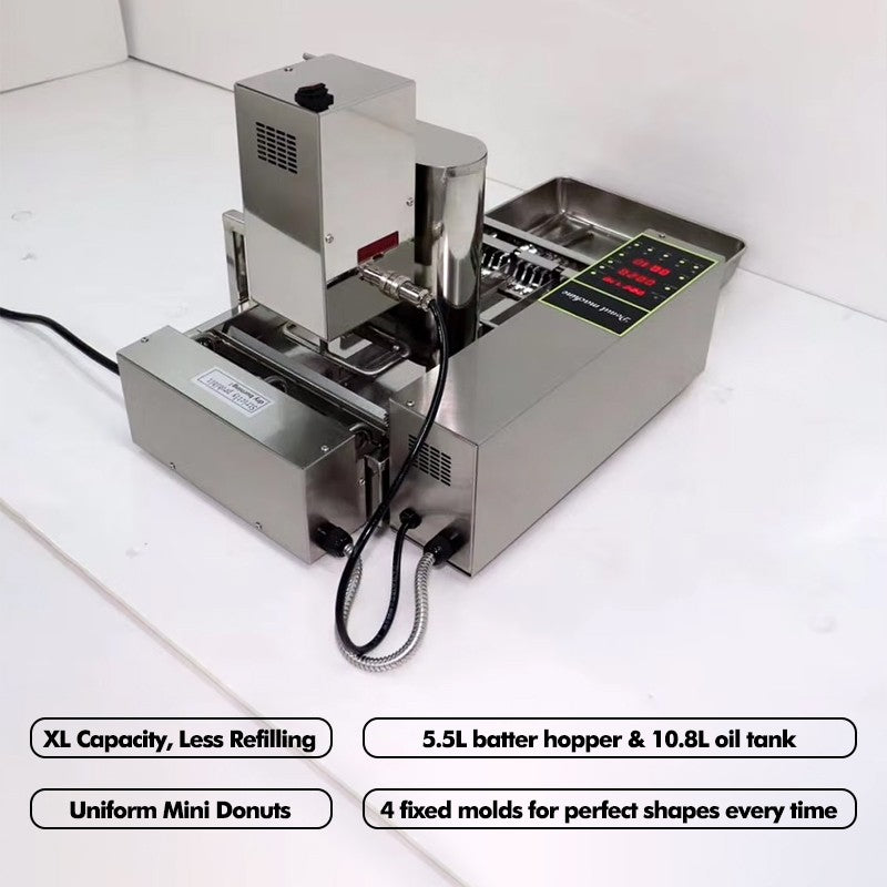 800-1000Pcs/H Doughnuts 2000W Computer Control Electric Heating 4-Row Automatic Donut Making Machine Auto Doughnut Maker 110V