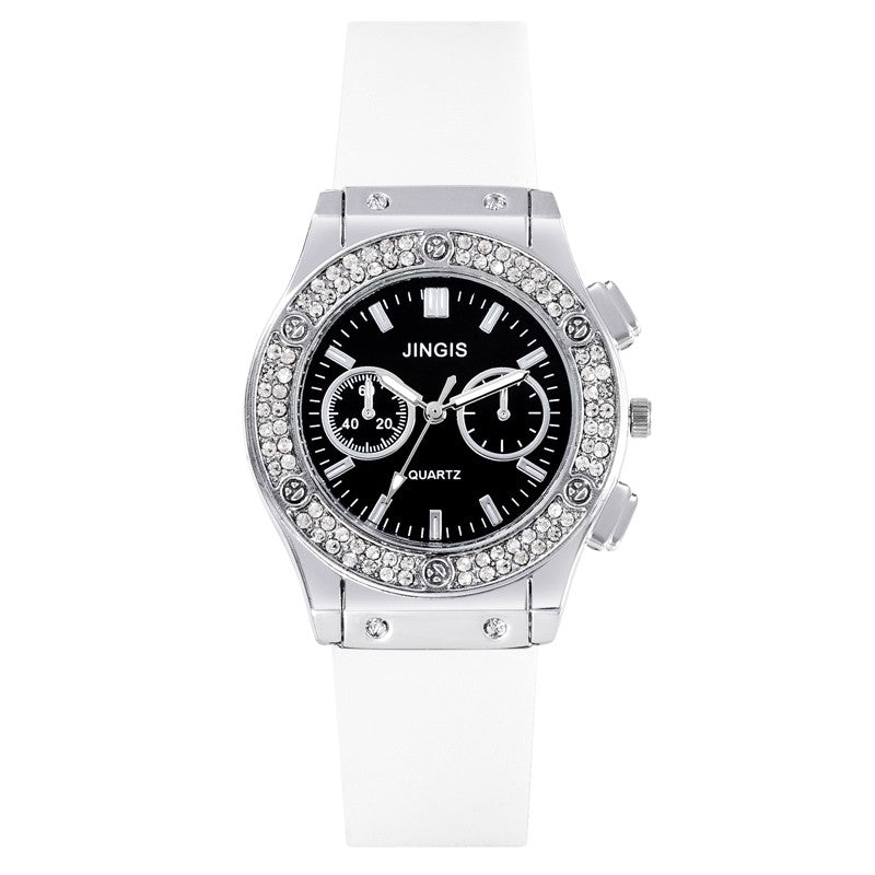 New Women Watches Fashion Silicone Quartz Watch All-Match Men's and Women's Same Diamond Watch Neutral Watch Alloy Student Watch
