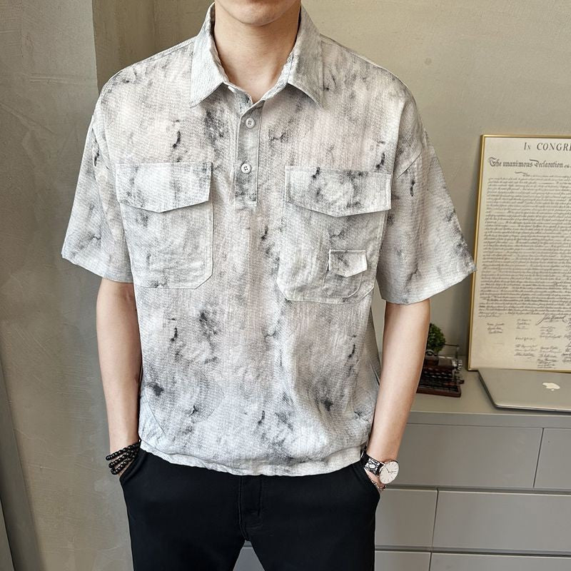 2025 High-end New Short-sleeved Men's Shirt Summer Fashion Trendy Brand Half-sleeved Thin Loose Casual Trend