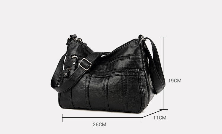 Fashion Soft Leather Crossbody Bags for Women 2025 Casual Female Multi Pocket Messenger Bags Retro Handbags Ladies Shoulder Bags