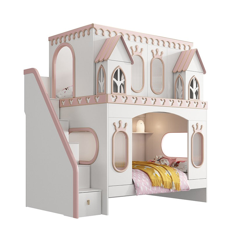Castle princess bed, children's bed, girl's bedroom, double bed, tree hole, solid wood