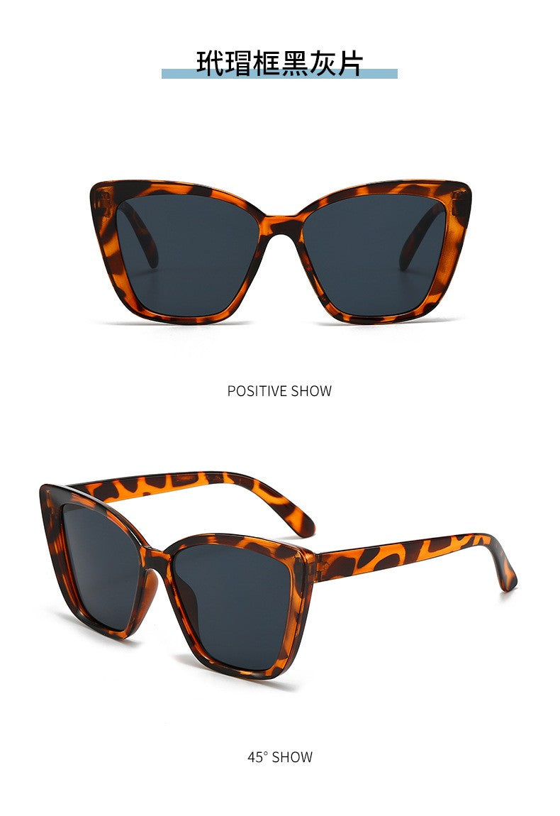 Fashion Street Trend Cat Eye Sunglasses Women Leopard Square Frame Sun Glasses UV400 Lady Brand Designer Eyewear ????? ??? ?????