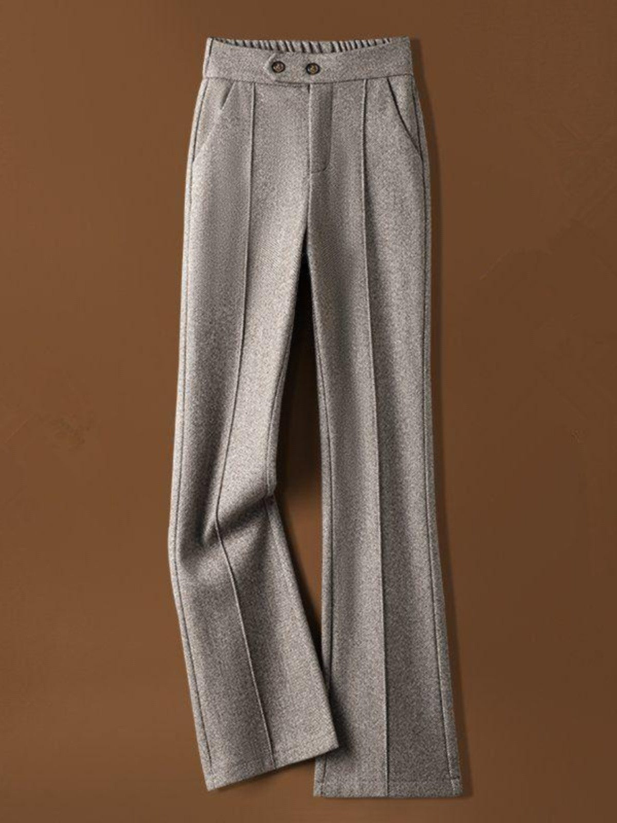 Faionable Thiened Woolen Flared Pants High Waist Casual Trousers for Women Autumn Winter New Sle Slimming Wide Leg Pants