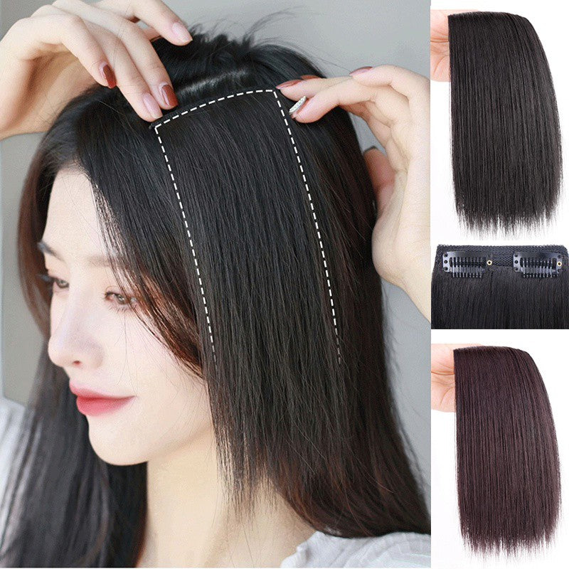H&STAR 30cm Synthetic Short Straight Pad Invisible Hair Extension Lining of Hair Top Side Cover Hairpiece for Women