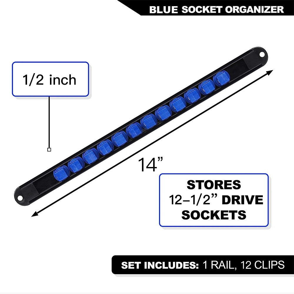 360° Swivel Socket Organizer 1/4 3/8 1/2 Premium Quality Socket Clip Rail Holder Socket Sliding Stand Sleeve Rail Rack Tools 1pc
