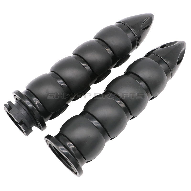 1" 25mm & 7/8'' 22mm Billet Rubber Flame Spike Hand Grips For Harley Honda Kawasaki Suzuki Yamaha Bikes Cruiser Chopper Custom