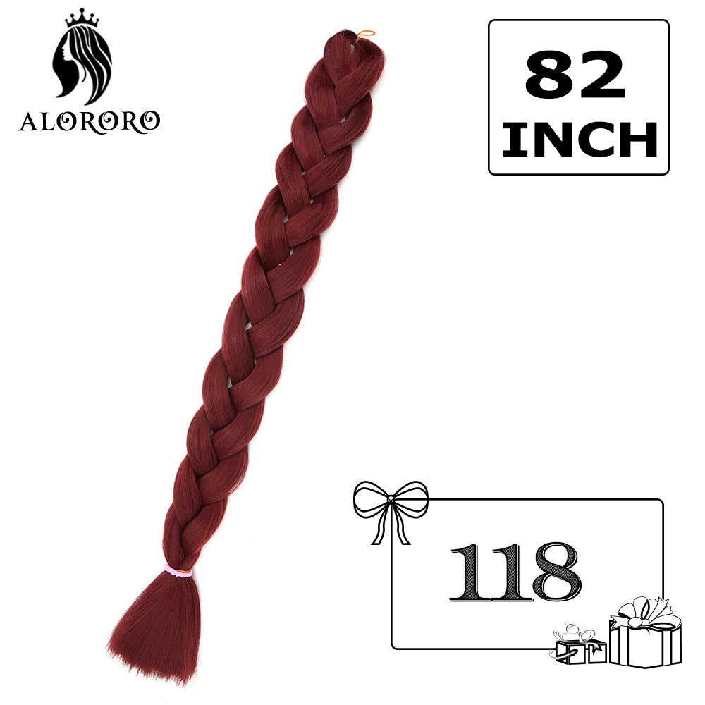 Alororo Synthetic Jumbo Braid Hair 82 Inch African Fake Hair High Temperature Fiber Puple Red Braiding Hair Extensions for Women