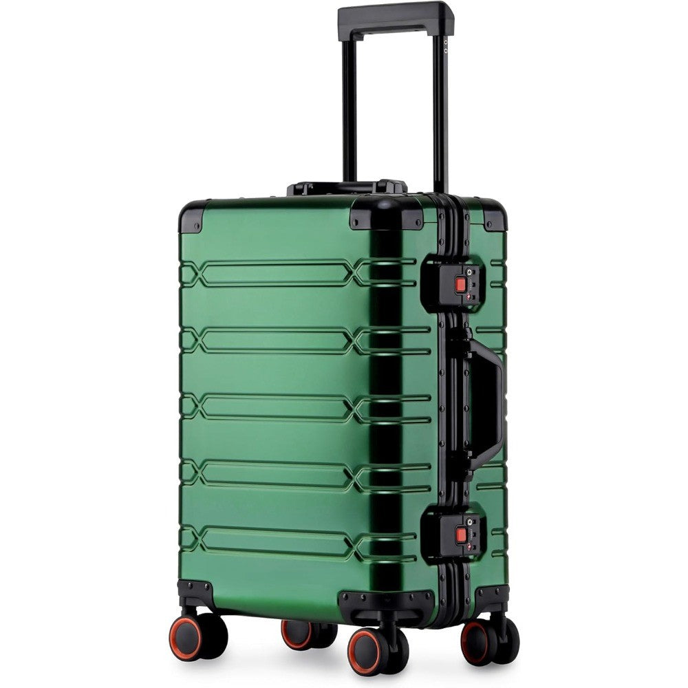 Aluminum Carry On Luggage 22x14x9 Airline Approved, Zipperless Luggage Premium Aluminum Suitcase Luggage, Hard Shell Carry On.