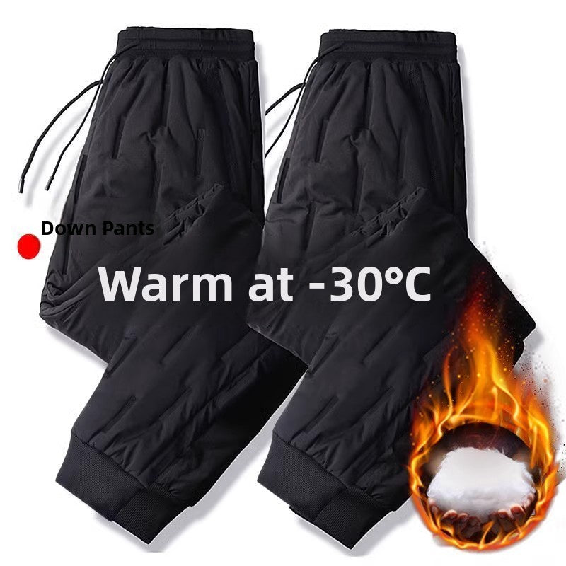 Men's Winter Thiened Fce Warm Casual Pants Windproof Outdoor Sports Wear Resistant to Dirt down Cotton Trousers