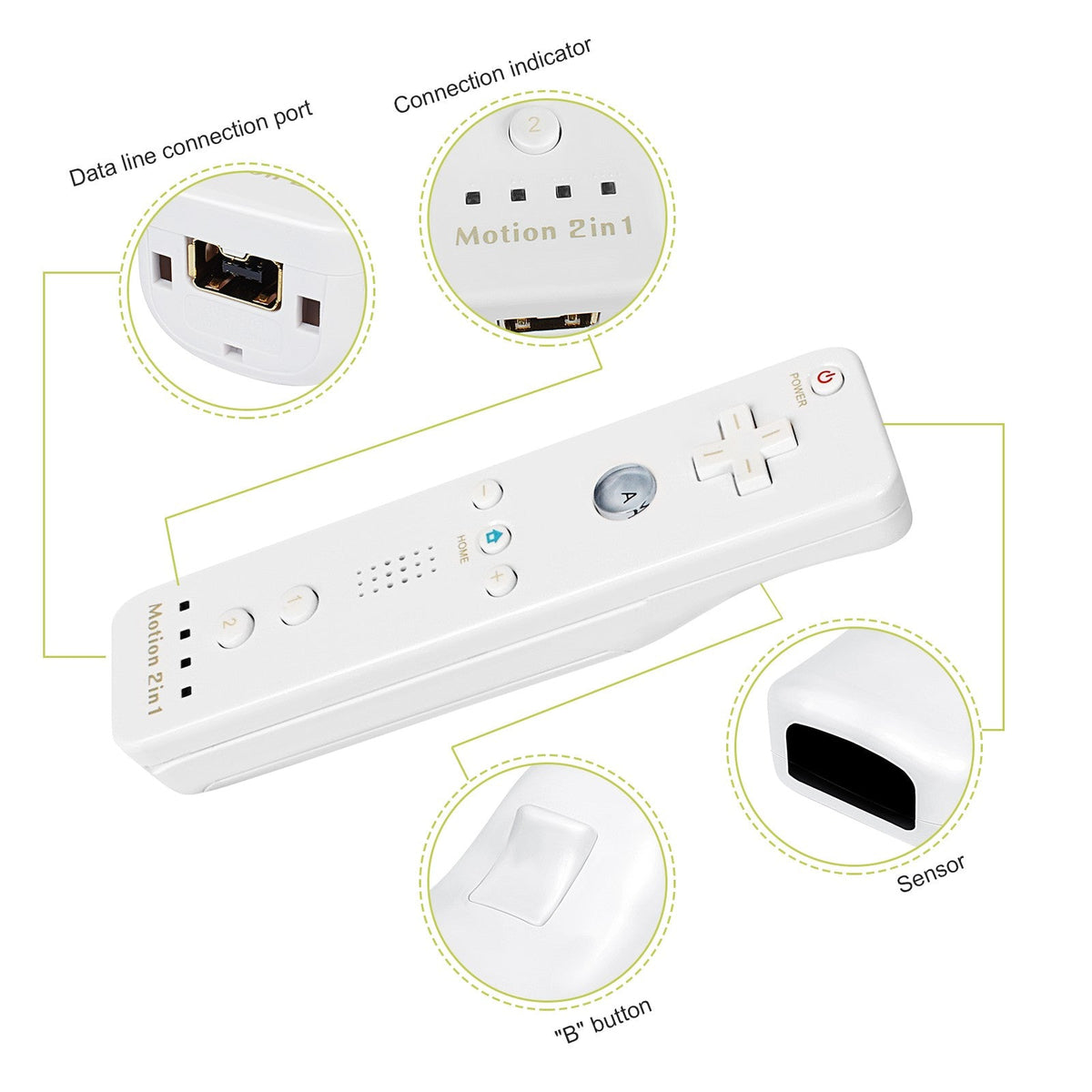 Controllers For Nintendo Wii 2 In 1 Left Right Controller Optional Motion Plus Set Game Remote Control Joystick Wireless Gamepad