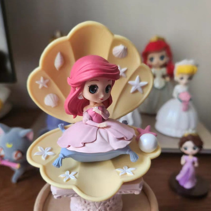 Bandai Disney The Little Mermaid Anime Qposket Characters Ariel Glitter Line Action Figure Collectible Model Toys Birthday Gift