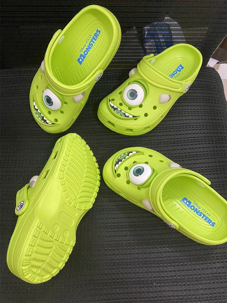 Disney Mcqueens Pixar Cartoon Solid Waterproof Slippers Hole Sandals Outdoor Sand Sandals Casual Breathable EVA Adult Shoes Gift