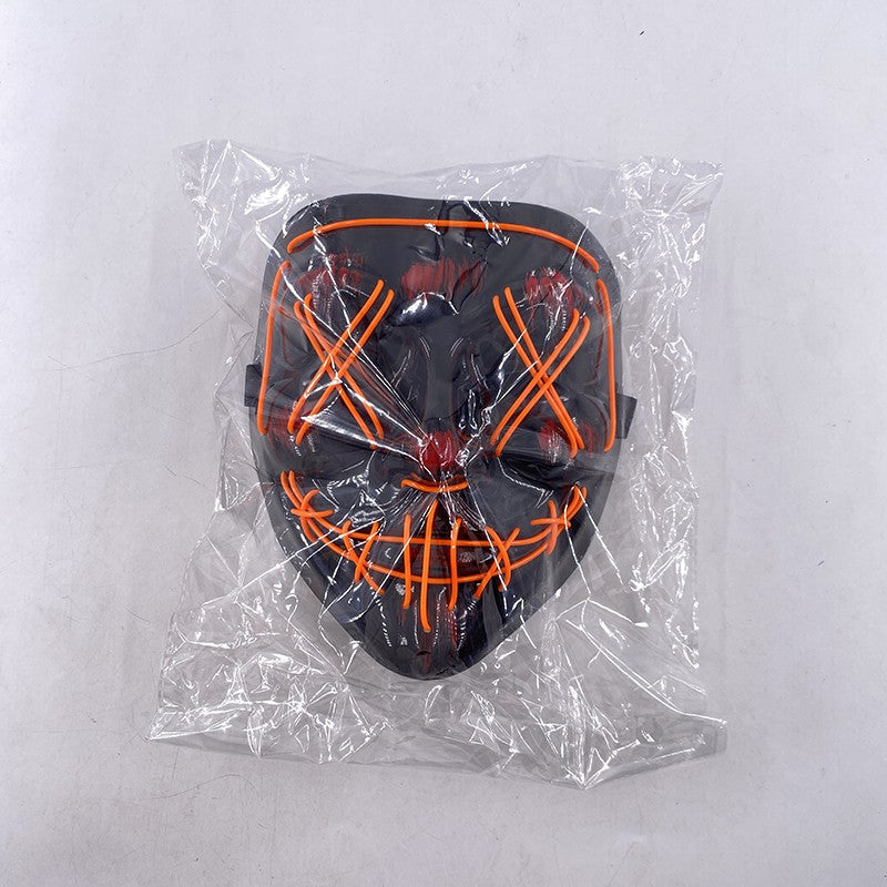 Wireless Neon LED Purge Mask Glow in The Dark Cosplay Horror Mask Halloween Masquerade Party Masks Glowing Funny Dress Up