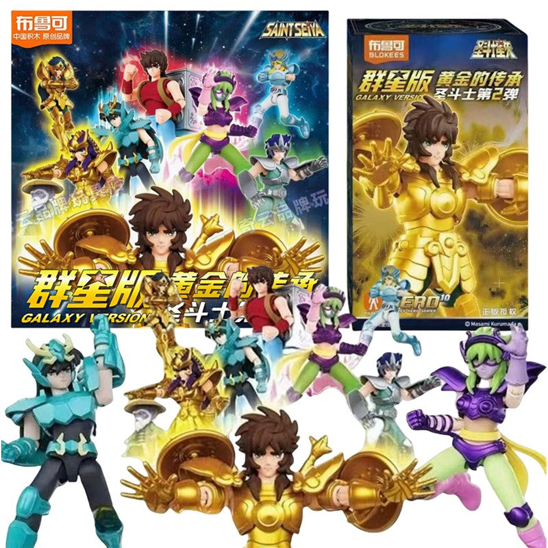 Blokees Gold Saint Action Figure Galaxy Version 02 Libra Dohko Sagittarius Saint Seiya Assembling Toys Children Birthday Gift