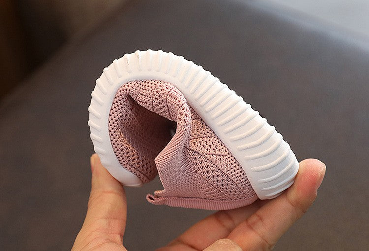 Size 20-31 Children Shoes Spring Autumn Kids Sneakers Soft Breathable Mesh Boys Slip-on Shoes Patchwork Color Girls Shoes