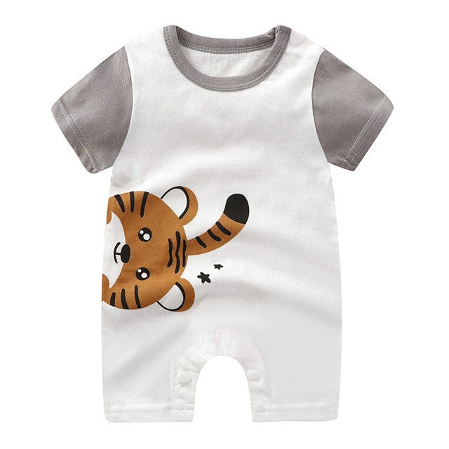 Newborn Baby Clothes Summer Short Sleeve Rompers Infant Boys Girls Cartoon Cotton Jumpsuit Toddler Thin Pajaodysuit For Newborns