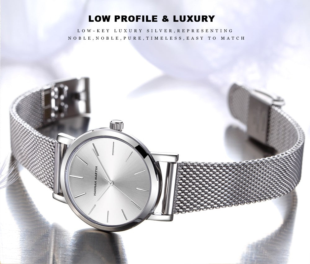 HANNAH MARTIN Brand Quality Stainless Steel Japan Quartz Movement Waterproof Women 36mm Full Rose Gold Ladies Dropshipping Watch
