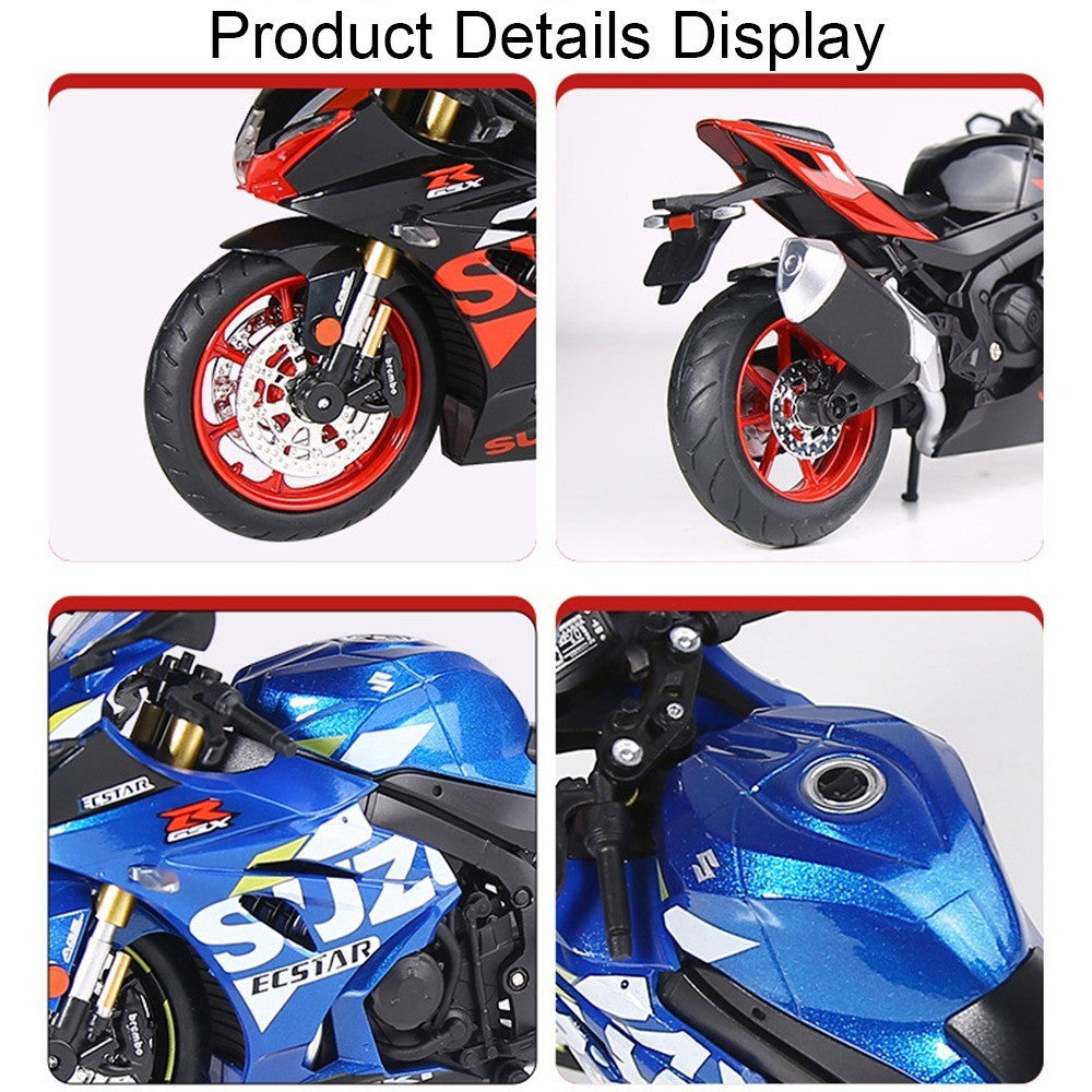 1:12 Suzuki GSX1000R R1250GS Alloy Diecast Toys Motorcycle Models Car with Light Shock Absorption Miniature Motorbike Boys Gifts