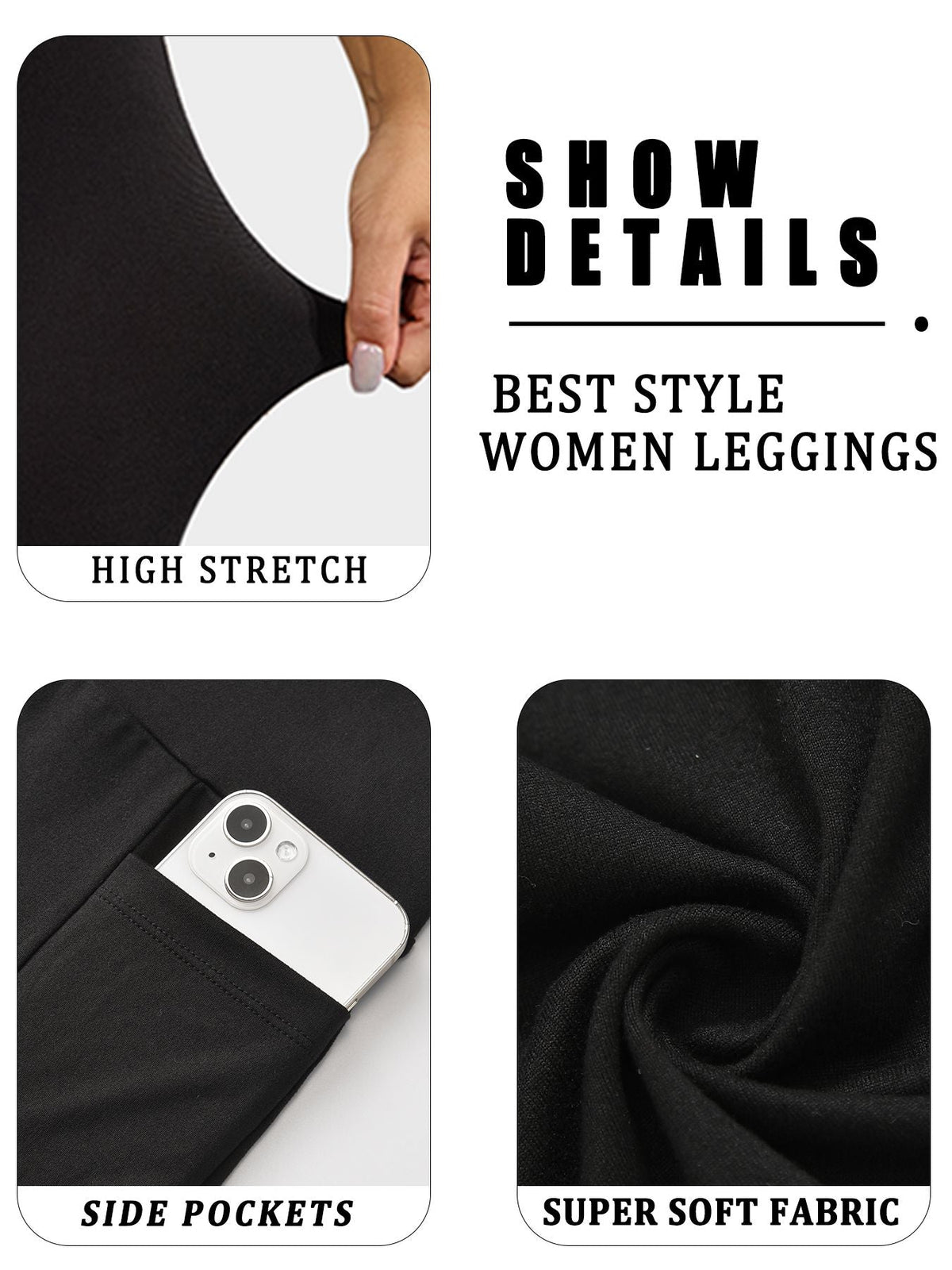 Super Soft Sports Leggings With Pockets For Women High Waisted Workout Yoga Running Push Up Gym Fitness Tight Pants Women's