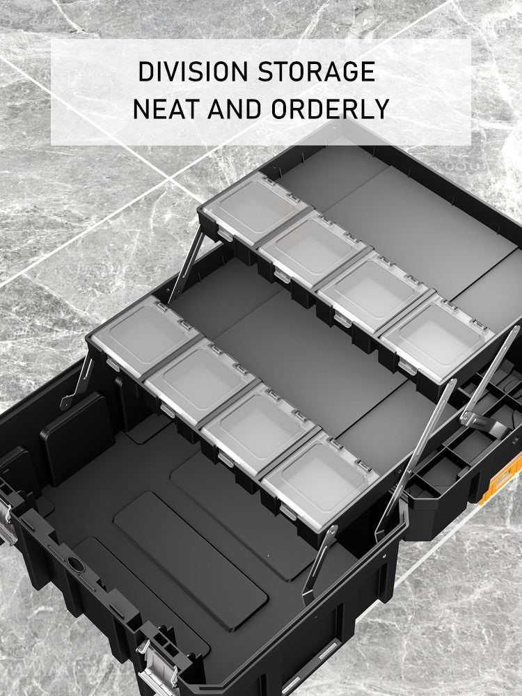 AIRAJ Stackable Modular Combo Toolbox Set -Portable Combo ToolBox with Wheels for Space-Saving Modular Assembly & Easy Mobility!