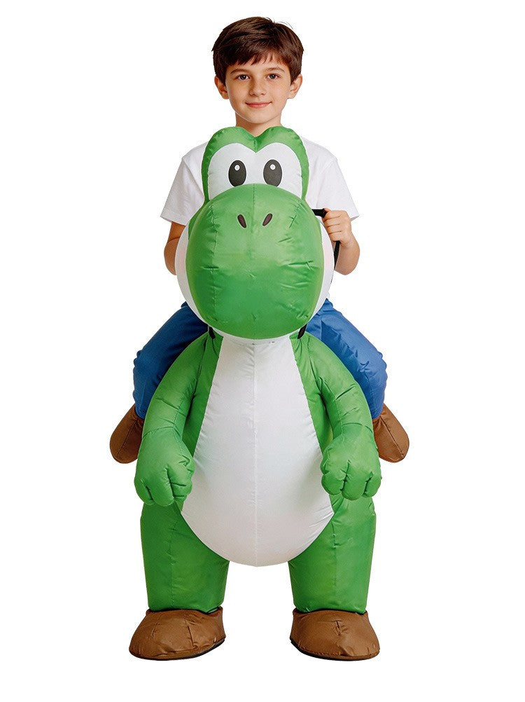 Anime Super Brother Yoshi Cosplay Inflatable Dinosaur Costume Halloween Carnival Party Outfit Quick Inflation Suit For Men Women