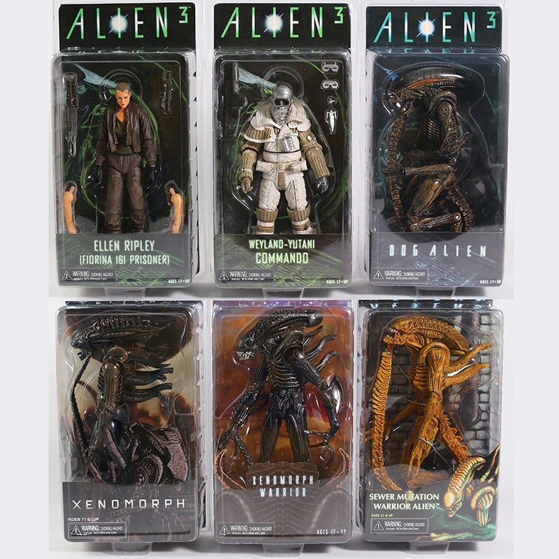 NECA Aliens Xenomorph Warrior Dog Alien Ellen Ripley Weyland Yutani Bishop Colonel Cameron 7"Action Figure Collectible Model Toy