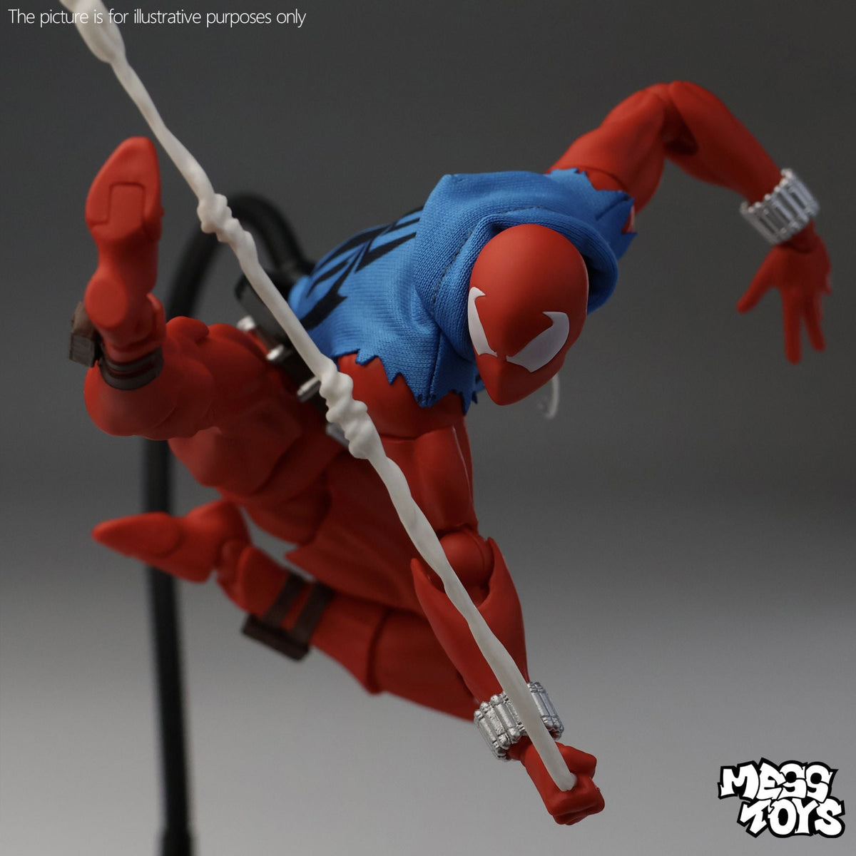 New Messtoys 1/12 Scale Spider Man Action Figures Scarlet Hero Kids Toy Spiderman in Vest and Hoodie Cloth Outfit Model Gift Toy