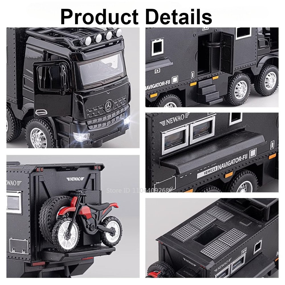 1:24 NOMADISM Raptor F150 RV Alloy Model Car Toy Metal Diecast Miniature Off Road Vehicle Models Sound Light Toys For Kids Gifts