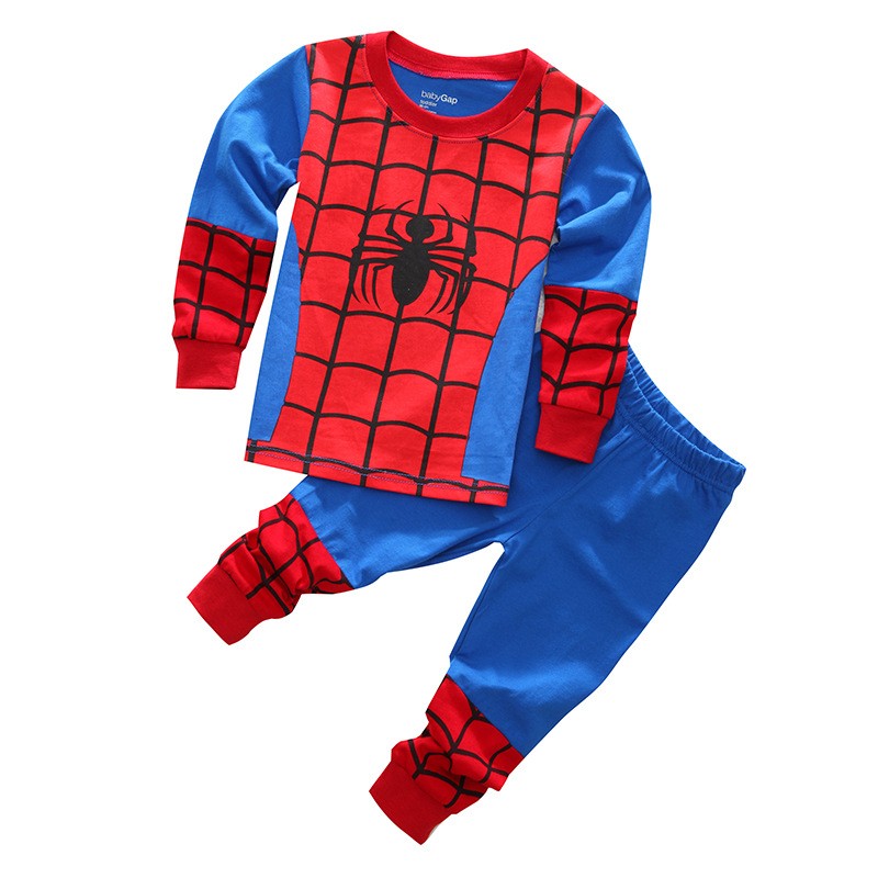 Children's Pyjamas Spider Set Kids Sleepers Boys Girls Cartoon Long Sleeve Sleepwear 2-7T