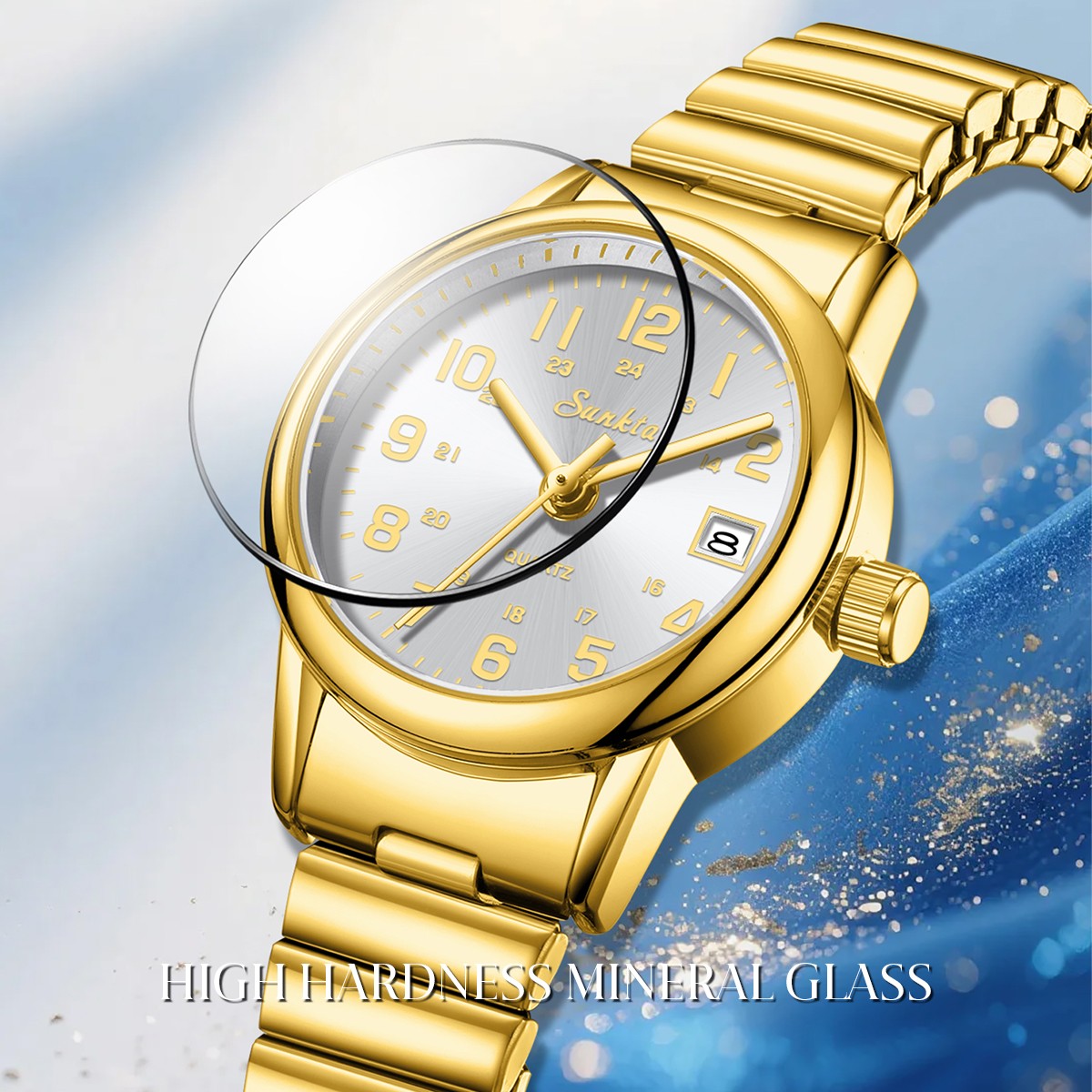 LIGE Sunkta Elegant Fashion Woman Watch Classic Luxury Auto Date Waterproof Simple Stainless Belt Watches for Women Montre Femme