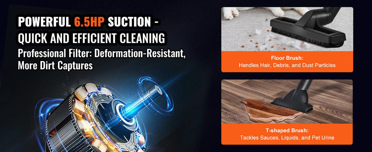 SucceBuy Stainless Steel Wet Dry Shop Vacuum Wet Dry Vac Powerful Suction Small Shop Vac Perfect for Carpet Debris Pet Hair