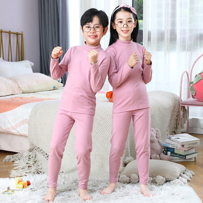 Kids Pajama Sets Autumn Winter Thermal Underwear Suit Girls Boys Cotton Outfits 3-14 Years Teens Clothes No Trace Warm Sleepwear
