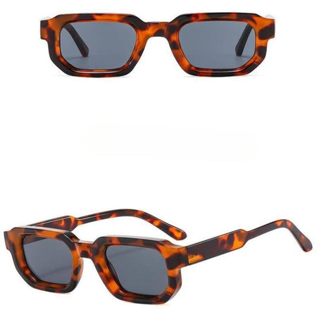 KLASSNUM Men Vintage Rectangle Frame Sunglasses Fashion Retro Sun Glasses Luxury Brand Design UV400 Shades Eyewear Women Goggles