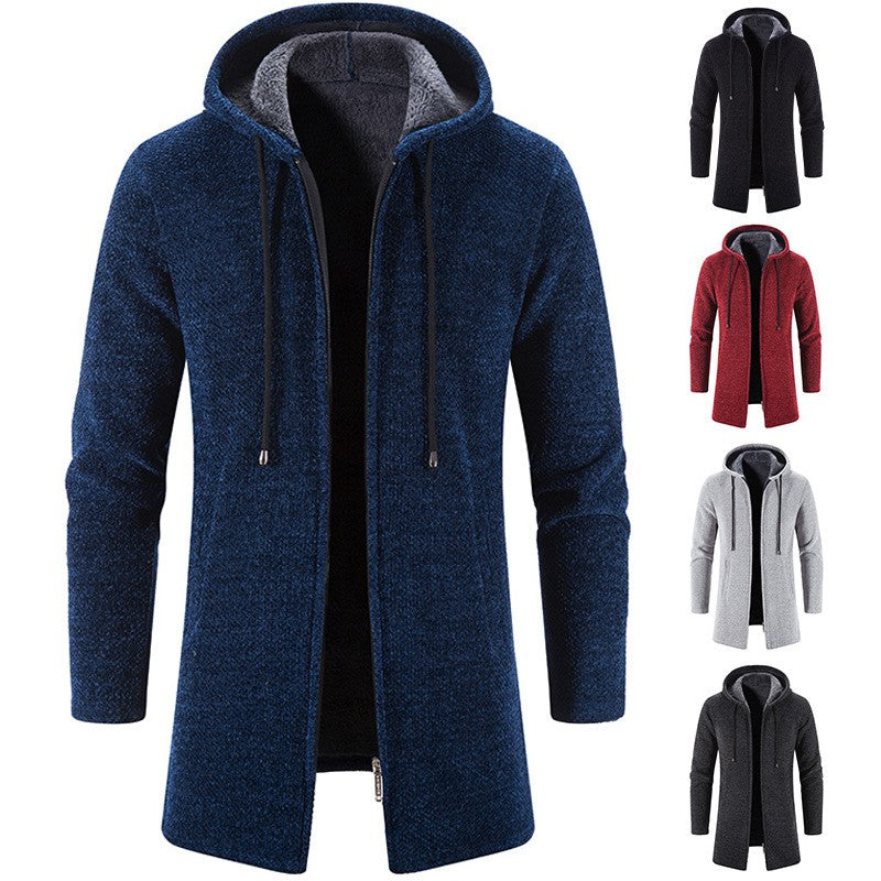 2025 New Autumn Men's Long Sleeve Sweatshirts for Men with Zipper Hooded Mens Oversize Winter Top Jacket Coat Warm Streetwear