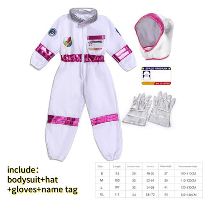 New Astronaut Boys Girls Cosplay Costume for Kids Spaceman Child Halloween Dress Up Children Rocket Jumpsuit Outfit Bodysuits