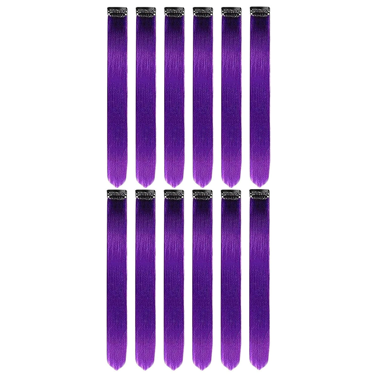Clip in Hair Extensions Colored Party Highlights 22 inches 6pcs/pack Multi-colors Straight Hair Synthetic Hairpieces Royal Blue