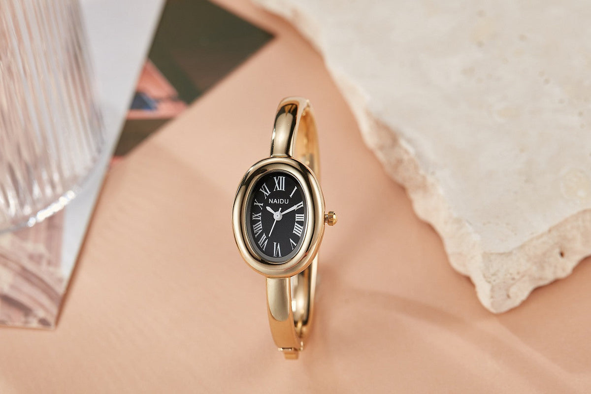 Fashionable Luxury Elegant ladies' Bracelet Watch Roman Numeral Oval Waterproof Women's Quartz Watch reloj ???? ??????? ????????