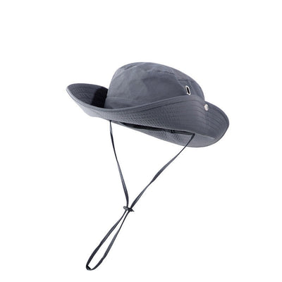 Womens Windproof Outdoor Sun Hat Summer UV Protection Bucket Safari Wide Brim Fisherman Cap Cowboy Men Fishing Hiking Beach Hats
