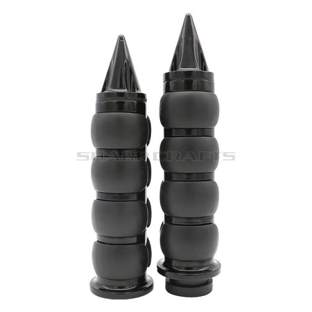 1" 25mm & 7/8'' 22mm Billet Rubber Flame Spike Hand Grips For Harley Honda Kawasaki Suzuki Yamaha  Bikes Cruiser Chopper Custom