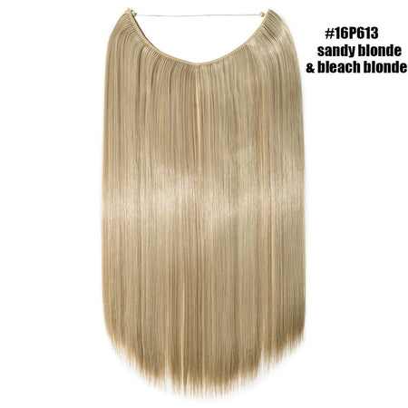 BENEHAIR Synthetic Invisible Wire No Clips In Hair Extensions Secret Fish Line Hairpieces Hair Extensions Fake Hair For Women