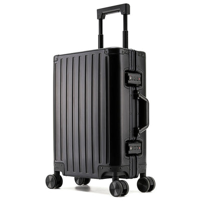All-aluminum-magnesium alloy suitcase: women's 24-inch aluminum-framed swivel trolley case, men's 20-inch boarding travel metal