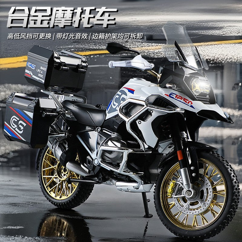 1:10 R1250GS Adventure Alloy Die Cast Motorcycle Model Vehicle Collection Sound and Light Off Road Autocycle Toys Car