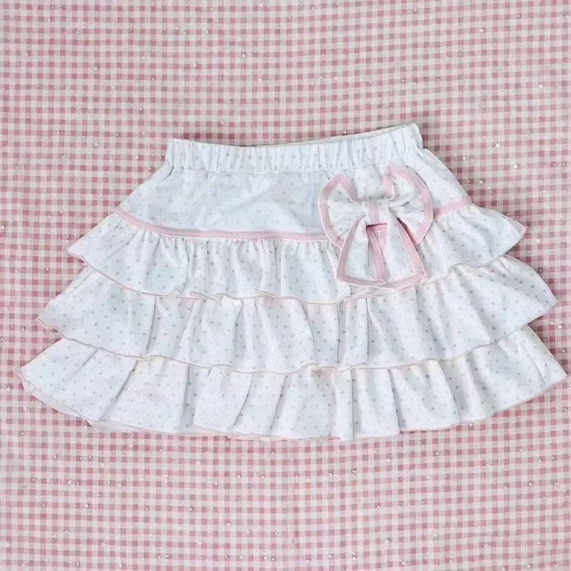 Sweet Cute Lace Cake Skirt Kawaii Lolita Japanese Mini Layered Ruffles Skirts Y2k Harajuku Casual Women Summer 2025 Skirts