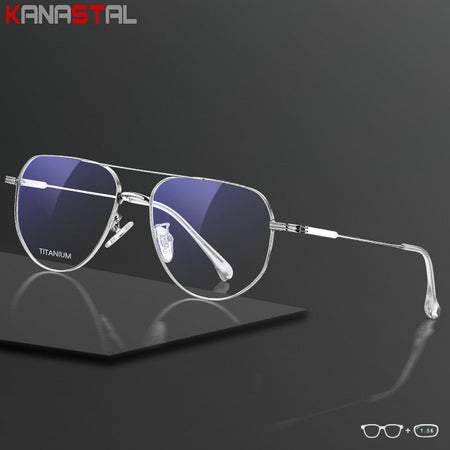 Pure Titanium Reading Glasses Women Prescription Optical Lenses Myopia Eyewear Men Blue Light Blocking Computer Eyeglasses Frame