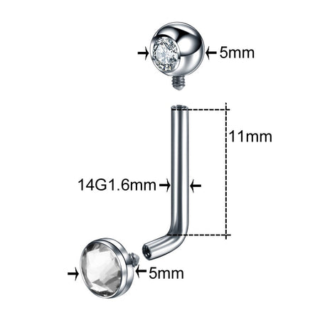 1PC Titanium Christina Vertical Hood Piercings Flower Lip Rings Opal Sexy Lip Piercings VCH Eyebrow Piercings Jewelry