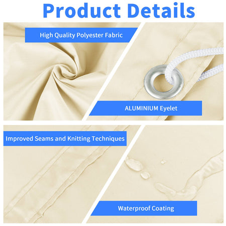 Waterproof Straight Edge Sun Shade Sail with Grommets Garden Sunscreen Pergola Shade Cover Canopy For Outdoor Garden Patio Tent